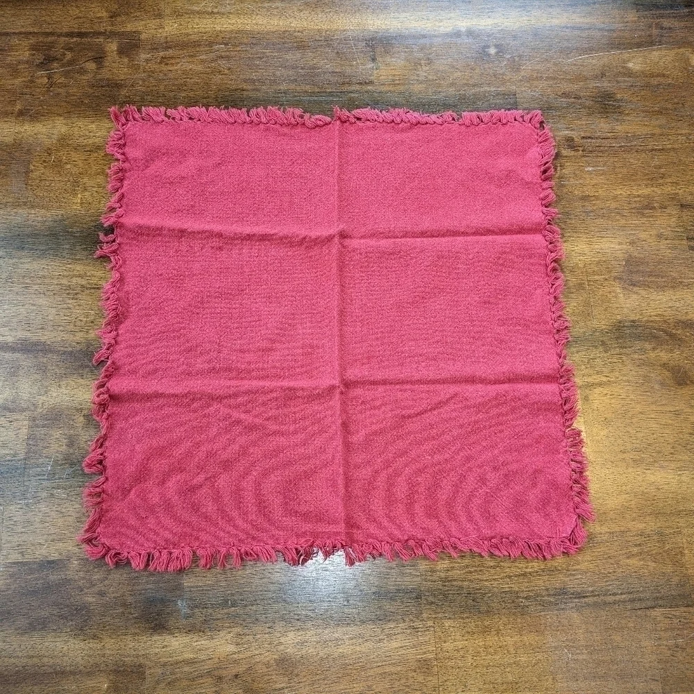 Red Fringe Cloth Napkins (x6)